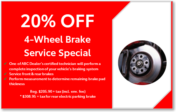 Brake Service Special Percent Discount